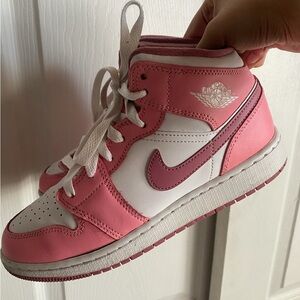Air Jordans Pink and White Sneakers